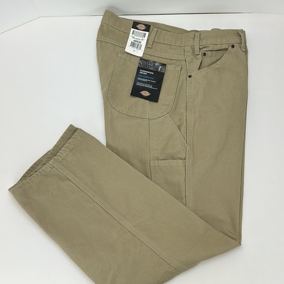 Dickies Carpenter Jeans Relaxed Fit 40X32 Work Pants Pockets Utility Loop Khaki - Picture 12 of 12